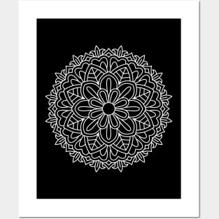 White mandala Posters and Art